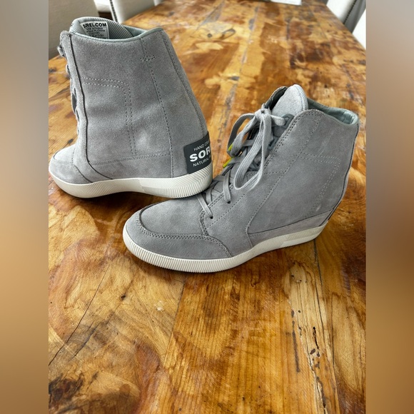 Sorel Out N About Light Gray Wedge Bootie Sneaker Size 9 - Picture 5 of 11